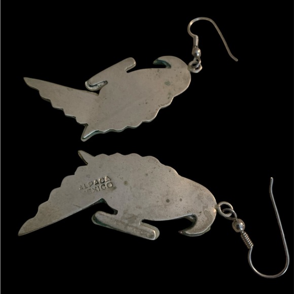 1980’s Abalone Alpaca Mexico Earrings - Picture 5 of 6